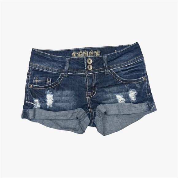 Low rise blue denim mini short shorts - size 3 from Truce - Picture 1 of 8